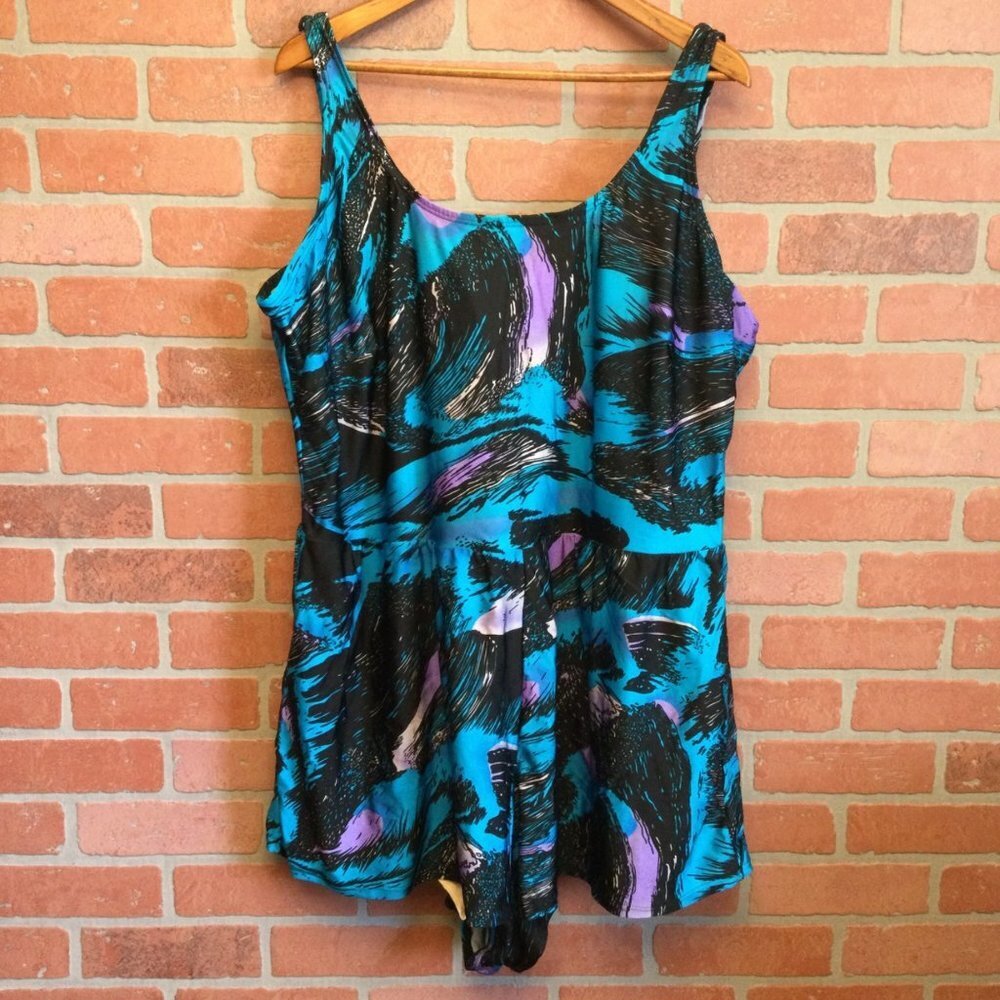 Vintage Blair Women's Swimsuit one piece Multicolor Size 44 Built in Bra